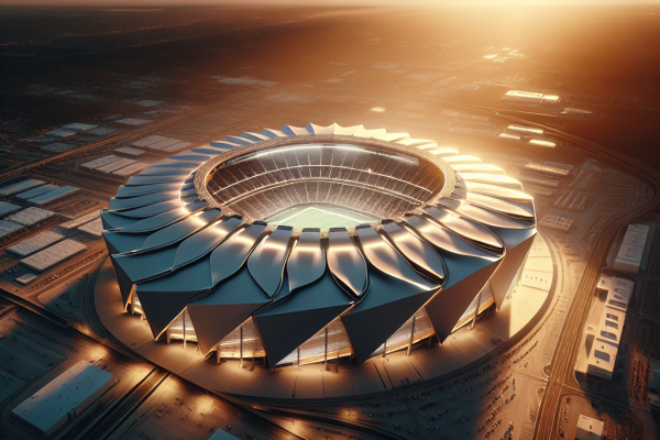 Окулусная крыша Mercedes‑Benz Stadium в движении, умные системы и солнечные панели