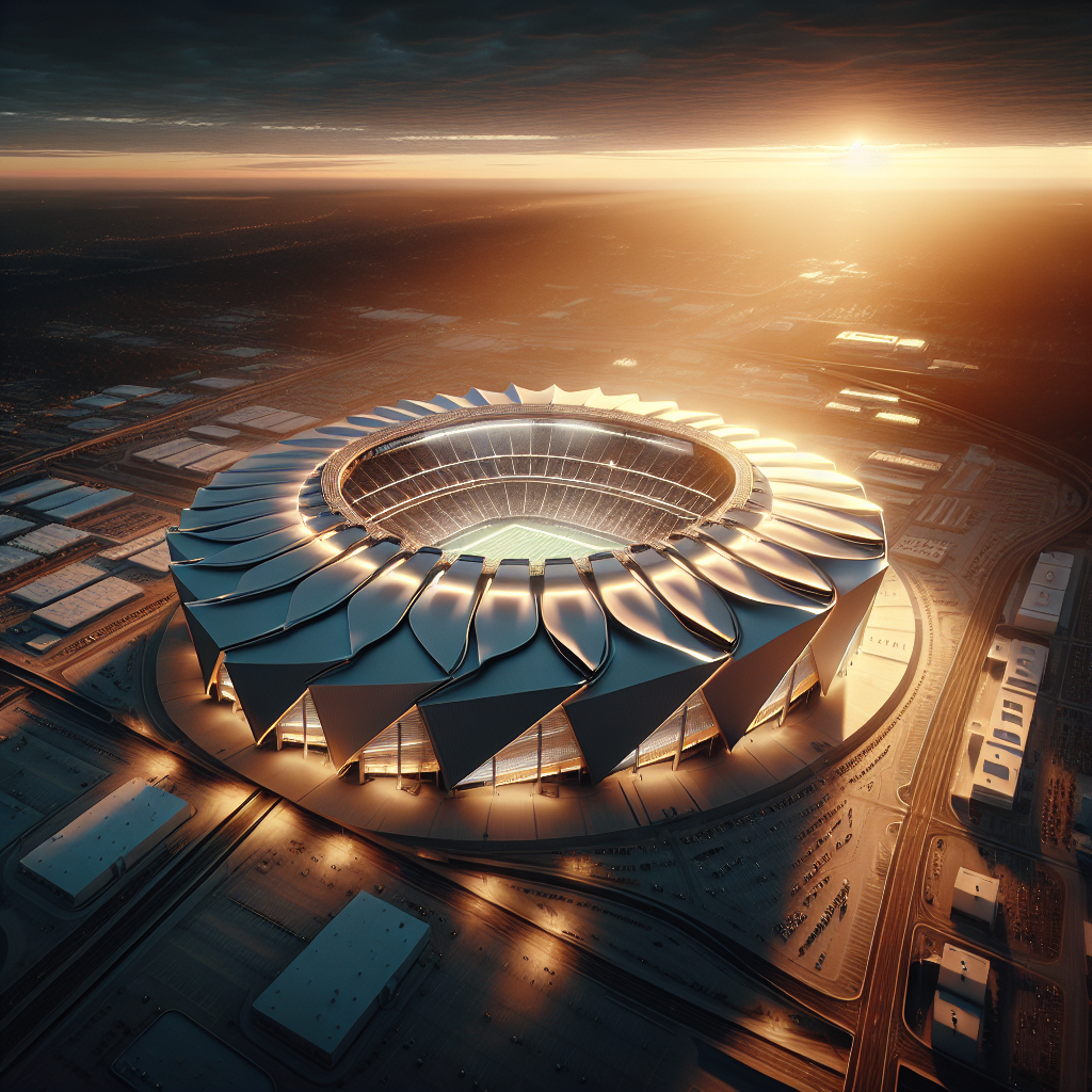 Окулусная крыша Mercedes‑Benz Stadium в движении, умные системы и солнечные панели