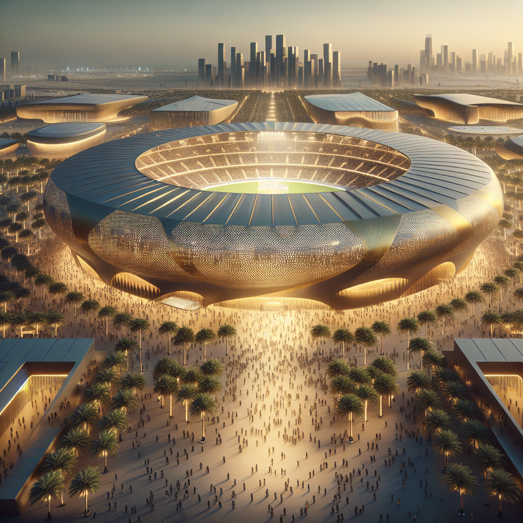 Мегастадион Лусаил Айконик на закате, финал, технологии охлаждения и городское наследие